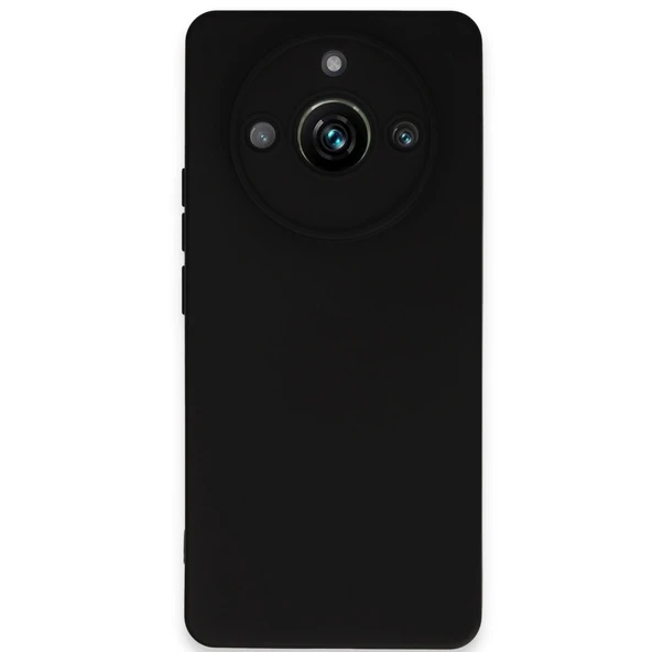 Realme 11 Pro Uyumlu Kılıf Nano İçi Kadife Silikon - Siyah ürün görseli 1