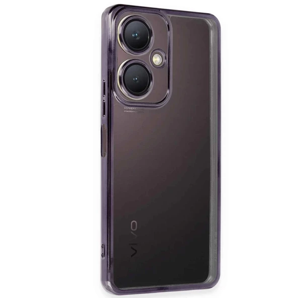Vivo Y27 Uyumlu Kılıf Kamera Korumalı Lensli Silikon - Mor ürün görseli 1