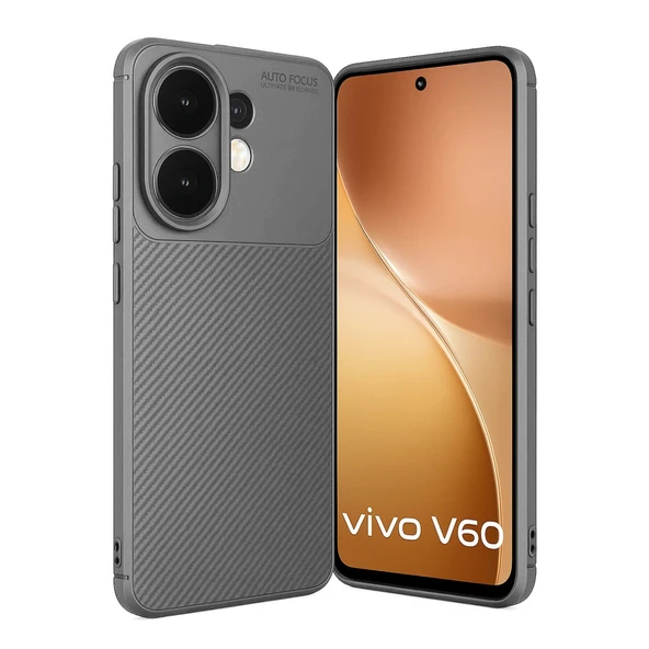 Vivo V60 5g Uyumlu Auto Focus Karbon Kapak - Gri ürün görseli 1