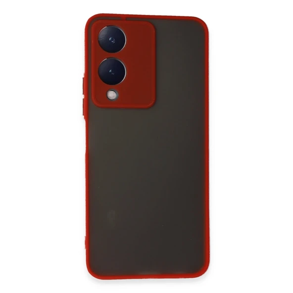 Vivo Y17s Uyumlu Kılıf Montreal Silikon Kapak - Kırmızı ürün görseli 1