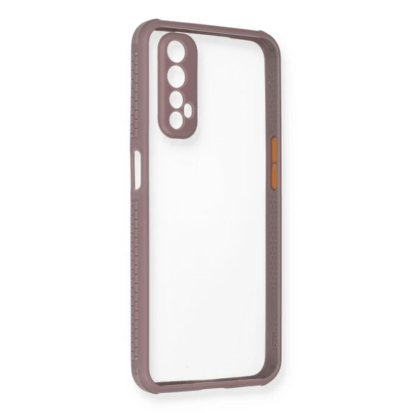 Realme 7 Uyumlu Kılıf Miami Şeffaf Silikon - Açık Mor ürün görseli 1