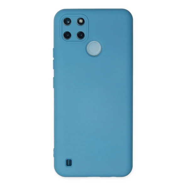Realme C25y Uyumlu Kılıf Nano İçi Kadife Silikon - Mavi ürün görseli 1