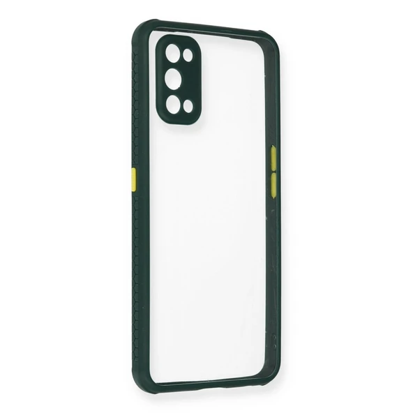 Realme 7 Pro Uyumlu Kılıf Miami Şeffaf Silikon - Koyu Yeşil ürün görseli 1