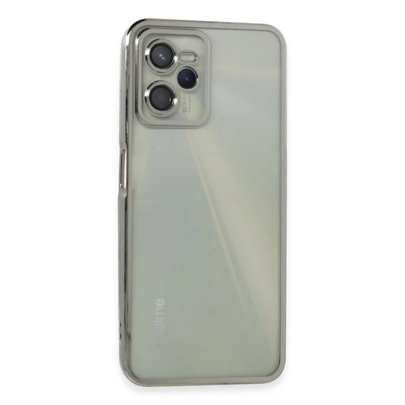 Realme C35 Uyumlu Kılıf Kamera Korumalı Lensli Silikon - Gümüş ürün görseli 1