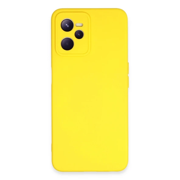 Realme C35 Uyumlu Kılıf Nano İçi Kadife Silikon - Sarı ürün görseli 1