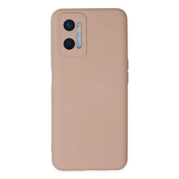 Oppo A96 Uyumlu Kılıf Nano İçi Kadife Silikon - Pudra ürün görseli 1