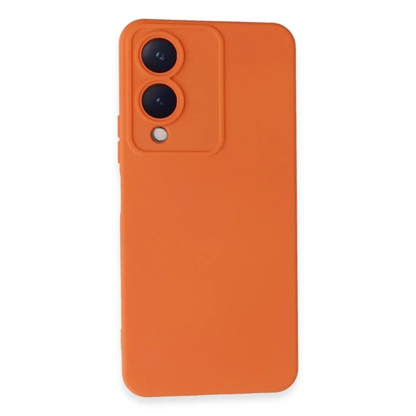 Vivo Y17s Uyumlu Kılıf Nano İçi Kadife Silikon - Turuncu ürün görseli 1