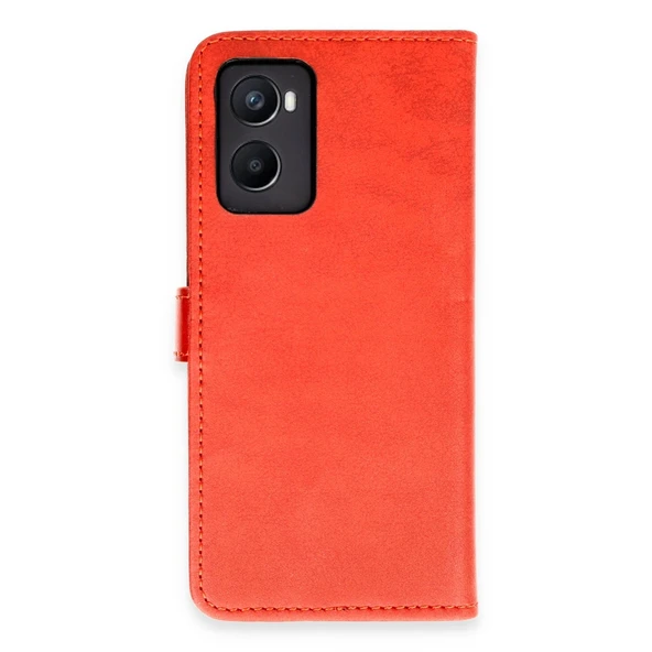 Oppo A96 Uyumlu Kılıf Trend S Plus Kapaklı Kılıf - Kırmızı ürün görseli 1
