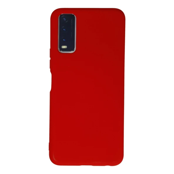 Vivo Y11s Uyumlu Kılıf Nano İçi Kadife Silikon - Kırmızı ürün görseli 1