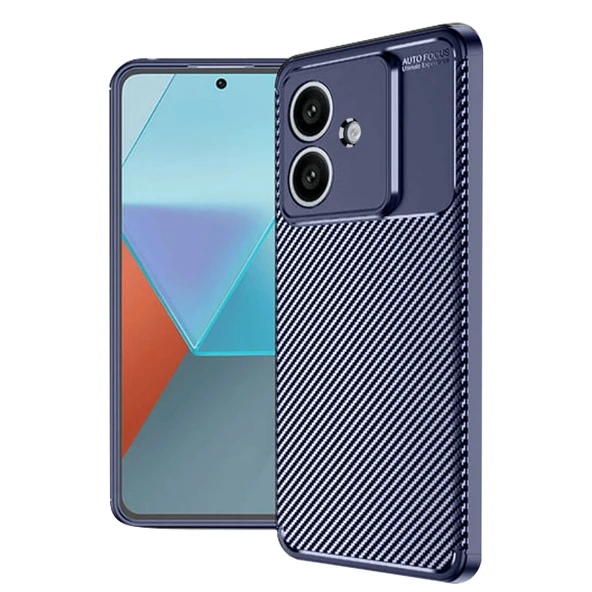 Oppo A3 Uyumlu Kılıf Auto Focus Karbon Kapak - Lacivert ürün görseli 1
