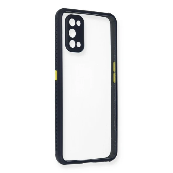 Realme 7 Pro Uyumlu Kılıf Miami Şeffaf Silikon - Lacivert ürün görseli 1