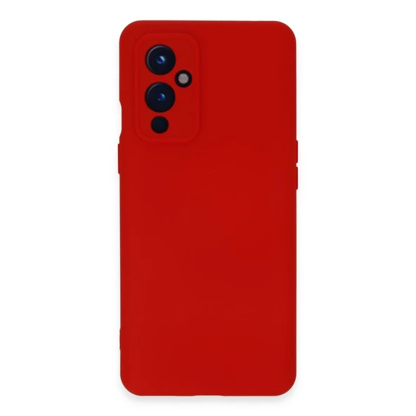 One Plus 9 Uyumlu Kılıf Nano İçi Kadife Silikon - Kırmızı ürün görseli 1