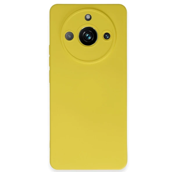 Realme 11 Pro Uyumlu Kılıf Nano İçi Kadife Silikon - Sarı ürün görseli 1