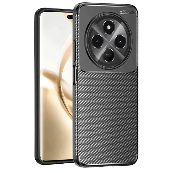 Tecno Spark 30c Uyumlu Kılıf Auto Focus Karbon Kapak - Siyah ürün görseli 1