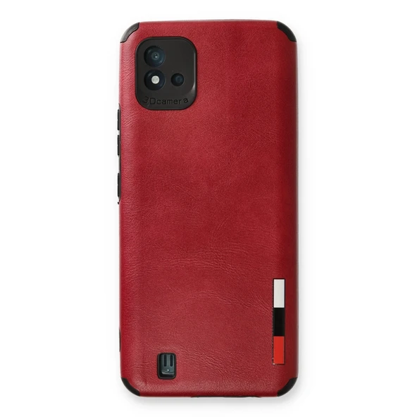 Realme C11 2021 Uyumlu Kılıf Loop Deri Silikon - Kırmızı ürün görseli 1