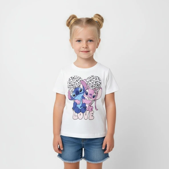 Stitch Kız Çocuk Tişört ürün görseli 1