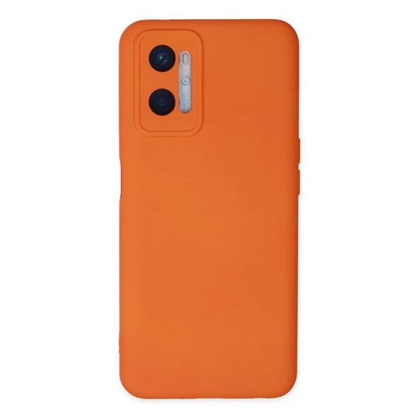 Oppo A96 Uyumlu Kılıf Nano İçi Kadife Silikon - Turuncu ürün görseli 1