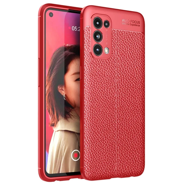 Oppo Reno 5 Uyumlu Kılıf Auto Focus Kapak - Kırmızı ürün görseli 1