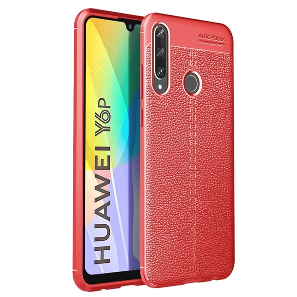 Huawei Y6p Uyumlu Kılıf Auto Focus Kapak - Kırmızı ürün görseli 1
