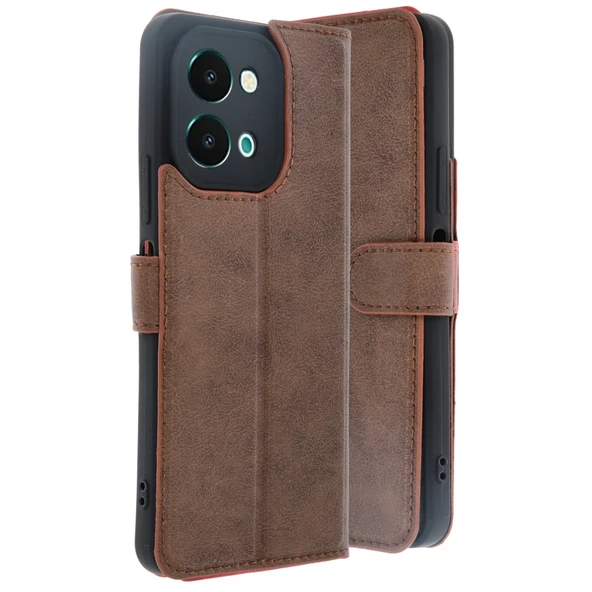 Vivo Y28 Uyumlu Kılıf Trend S Plus Kapaklı Kılıf - Taba ürün görseli 1