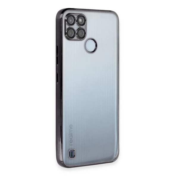 Realme C25y Uyumlu Kılıf Kamera Korumalı Lensli Silikon - Siyah ürün görseli 1