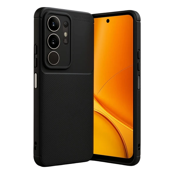 Vivo Y29 4g Uyumlu Auto Focus Karbon Kapak - Siyah ürün görseli 1