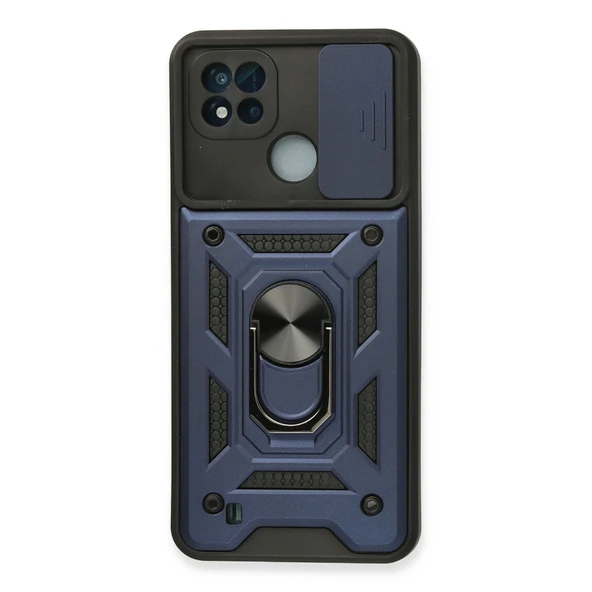 Realme C11 2021 Uyumlu Kılıf Pars Lens Yüzüklü Silikon - Lacivert ürün görseli 1