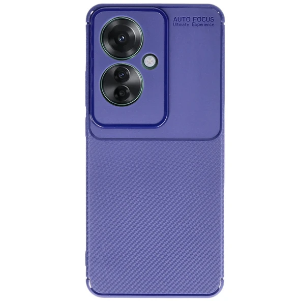 Oppo Reno 11f Uyumlu Kılıf Auto Focus Karbon Kapak - Lacivert ürün görseli 1
