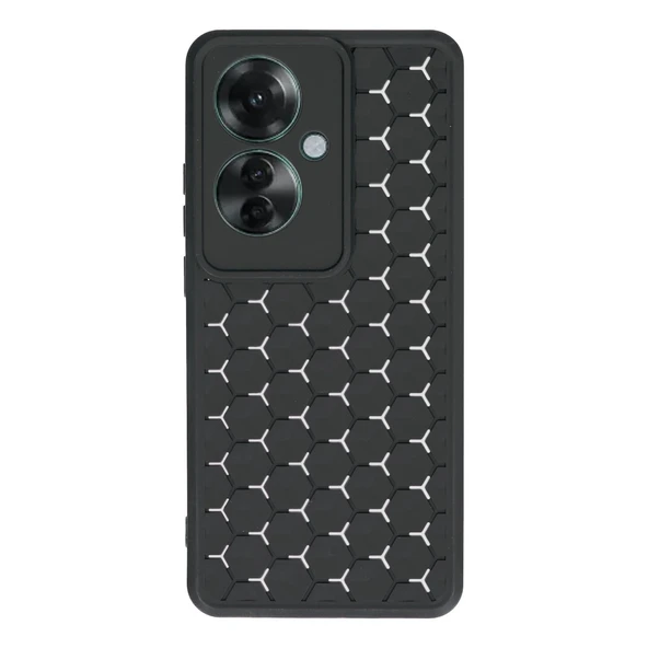 Oppo Reno 11f Uyumlu Kılıf Petek Silikon Kapak - Siyah ürün görseli 1