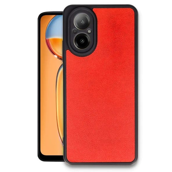 Realme 12 Lite Uyumlu Kılıf Aras Deri Kapak - Kırmızı ürün görseli 1