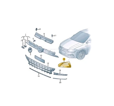 Volkswagen Polo Ön Sis Lamba Kapağı Delikli Sağ 2017- (Oem No:  2G0853666G9B9) ürün görseli 1