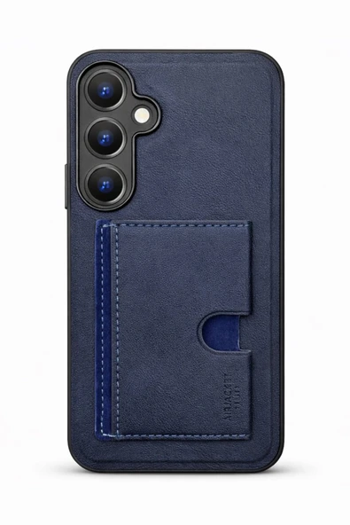Samsung Galaxy A54 Kartlıklı Standlı Lüx Kılıf Lacivert ürün görseli 1
