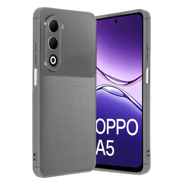 Oppo A5 4g Uyumlu Auto Focus Karbon Kapak - Gri ürün görseli 1