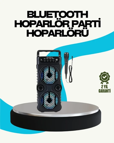 LED Işıklı Kablosuz Hoparlör – Bluetooth, FM Radyolu, Taşınabilir Şarjlı ürün görseli 1