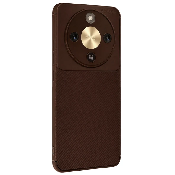 Huawei Honor Magic 8 Lite Uyumlu Auto Focus Karbon Kapak - Kahverengi ürün görseli 1