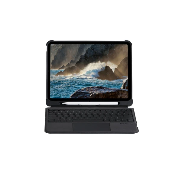 T5207d iPad Pro 11 (2022) Uyumlu Kılıf İnter Ledli Klavyeli Tablet Kılıfı - Siyah ürün görseli 1