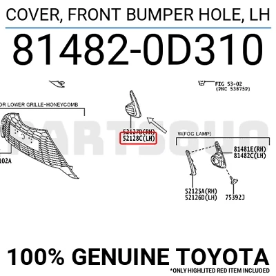 Toyota Yaris Ön Sis Lamba Kapağı Sol 2017- (Oem No:  81482-0D310) ürün görseli 1