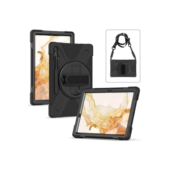Samsung Galaxy T737 Tab S7 Fe 12.4 Uyumlu Kılıf Amazing Tablet Kapak - Siyah ürün görseli 1