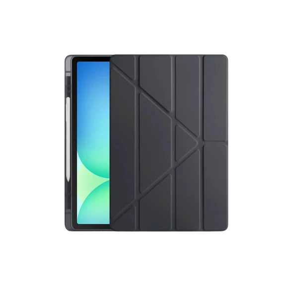 iPad Pro 11 (2024) Uyumlu Kılıf Kalemlikli Hugo Tablet Kılıfı - Siyah ürün görseli 1