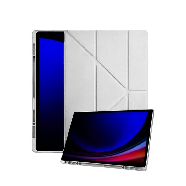 Samsung Galaxy Tab A11 Uyumlu Kalemlikli Mars Tablet Kılıfı - Gri ürün görseli 1