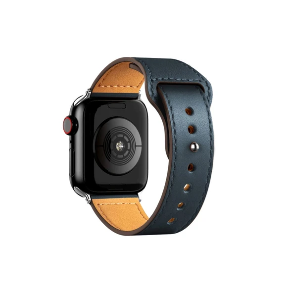 Apple Watch 38mm Uyumlu Kr415 Luaz Deri Kordon (saat Değildir) - Lacivert ürün görseli 1