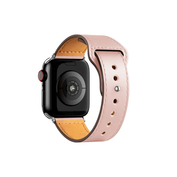 Apple Watch 38mm Uyumlu Kr415 Luaz Deri Kordon (saat Değildir) - Pembe ürün görseli 1