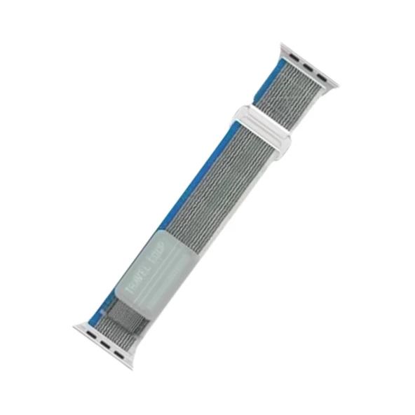 Apple Watch 38mm Uyumlu Alice Kumaş Kordon (saat Değildir) - Mavi-gri ürün görseli 1