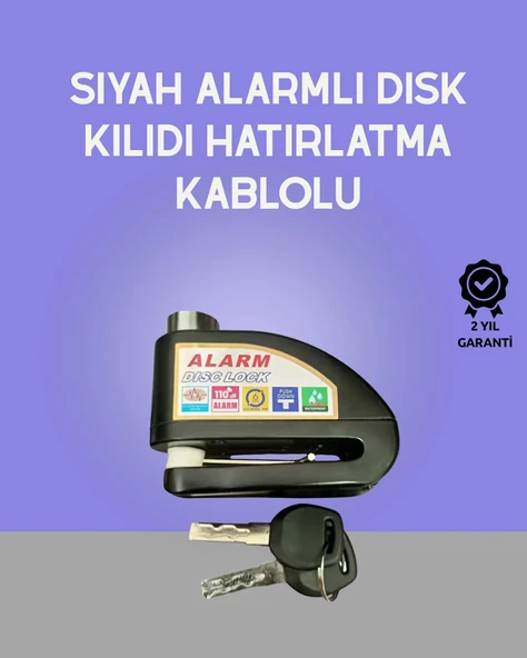 Yüksek Sesli 110dB Çelik Disk Kilidi Su Geçirmez ürün görseli 1