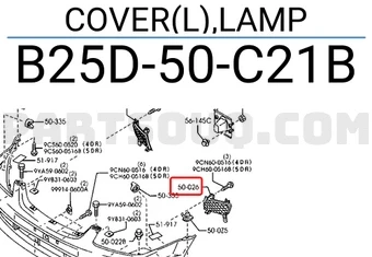 Mazda 323 - 1999-2001 Ön Sis Lamba Kapağı Sol (Oem No: B25D-50-C21B) ürün görseli 1