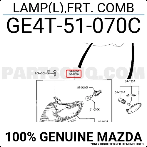 Mazda 626 - 1998-2000 Ön Sinyal Sol (Oem No: Ge4T-51-070C) ürün görseli 1