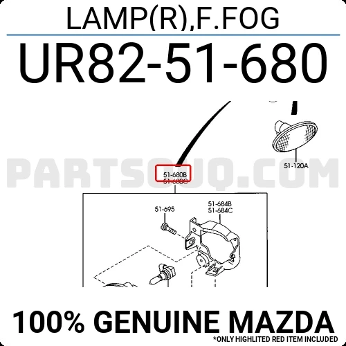 Mazda Bt 50 Ön Sis Lambası Sağ 2007  (Oem No:  Ur82-51-680) ürün görseli 1