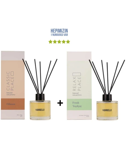Odunsu Classic Place + Yeşil Çay Place Dekoratif Ortam Kokusu 120 ml - Bambu Çubuklu ürün görseli 1