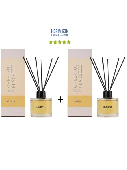 2x Vanilya Dekoratif Ortam Kokusu 120 ml Cheerful Place - Bambu Çubuklu ürün görseli 1
