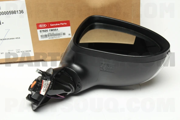 Kia Rio Ayna Elektrikli Isıtmalı Sinyalli Otm. Katlanır 8 Pın Siyah Sağ 2012- 2016- (Oem No:  876201W051) ürün görseli 1